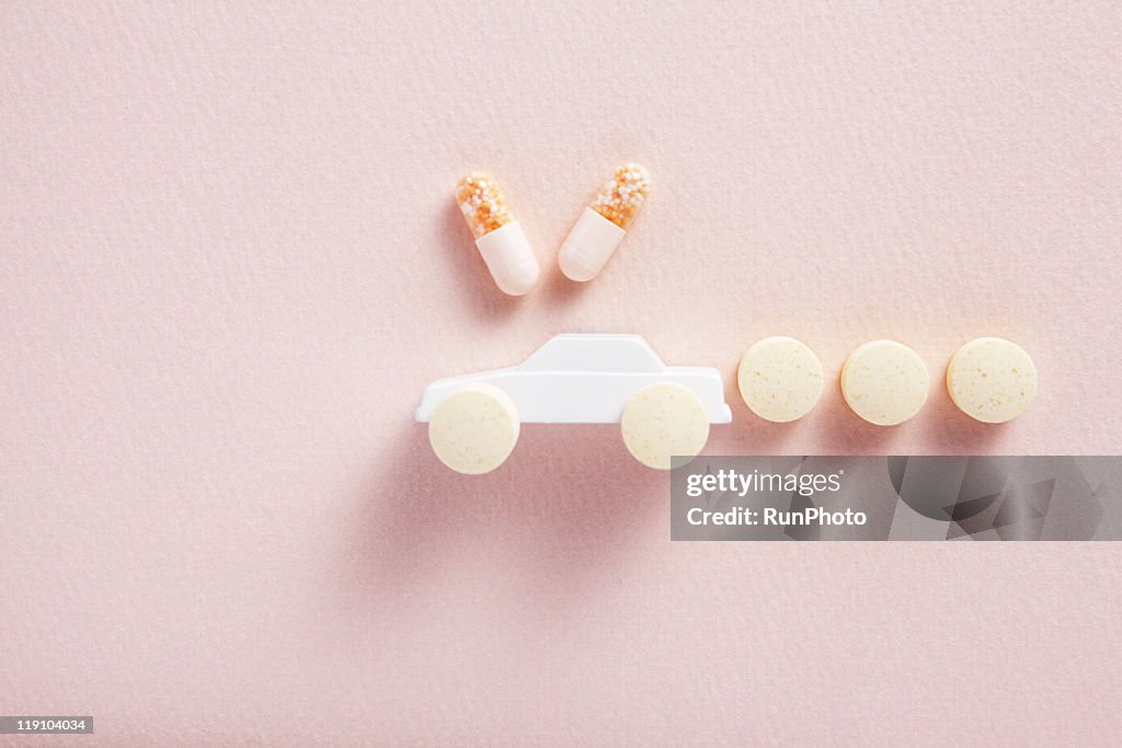 Drug image,shaped car with drugs