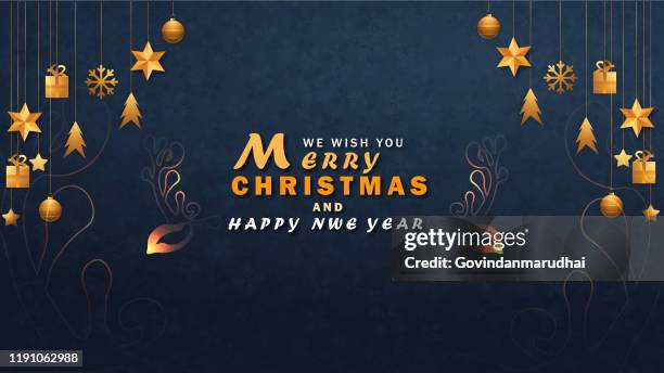 merry christmas background with blue and gold color - happy new year celebration in india stock illustrations