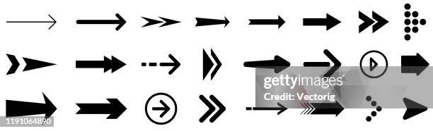 stockillustraties, clipart, cartoons en iconen met pijlpictogram ingesteld geïsoleerd op witte achtergrond - arrow