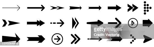 arrow icon set isolated on white background - arrow symbol stock illustrations