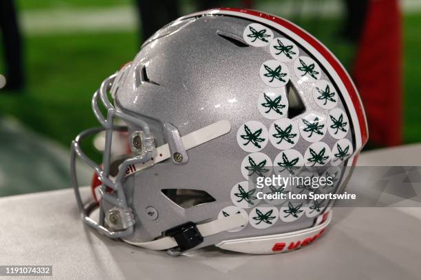 An Ohio State Buckeyes helmet during the Fiesta Bowl college football playoff semi final game between the Clemson Tigers and the Ohio State Buckeyes...