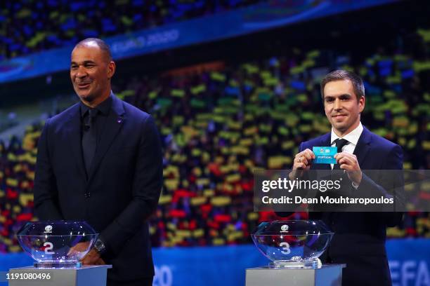 Philipp Lahm, Former Germany player draws Portugal from the pot during the UEFA Euro 2020 Final Draw Ceremony at the Romexpo on November 30, 2019 in...