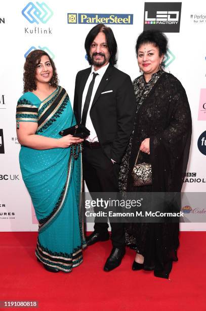 Soni Singh, Rocky Singh and Bimmy Rai attend the Brit Asia TV Music Awards 2019 at SSE Arena Wembley on November 30, 2019 in London, England.