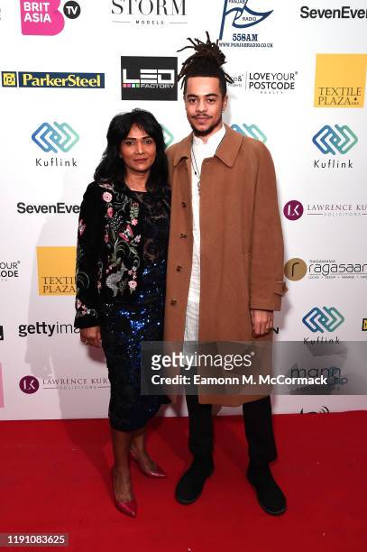 Jasmin Dhali and Ezra Jackson attend the Brit Asia TV Music Awards 2019 at SSE Arena Wembley on November 30, 2019 in London, England.
