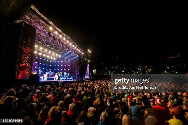 The german band Seeed performs live on stage during the "Top Of The Mountain" concert on November 30, 2019 in Ischgl, Austria.