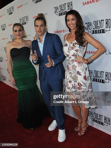 Harley Quinn Smith, Jason Mewes and Shannon Elizabeth arrive for Saban Films' "Jay & Silent Bob Reboot" Los Angeles Premiere held at TCL Chinese...