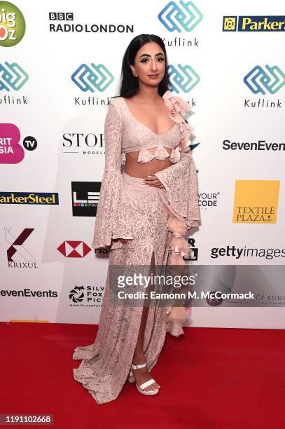 Karay attends the Brit Asia TV Music Awards 2019 at SSE Arena Wembley on November 30, 2019 in London, England.