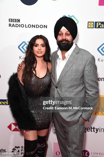 Celina Sharma and Tony Shergill attend the Brit Asia TV Music Awards 2019 at SSE Arena Wembley on November 30, 2019 in London, England.