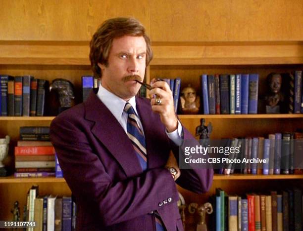 The movie "Anchorman: The Legend of Ron Burgundy", directed by Adam McKay. Seen here, Will Ferrell as Ron Burgundy. Initial theatrical release, July...