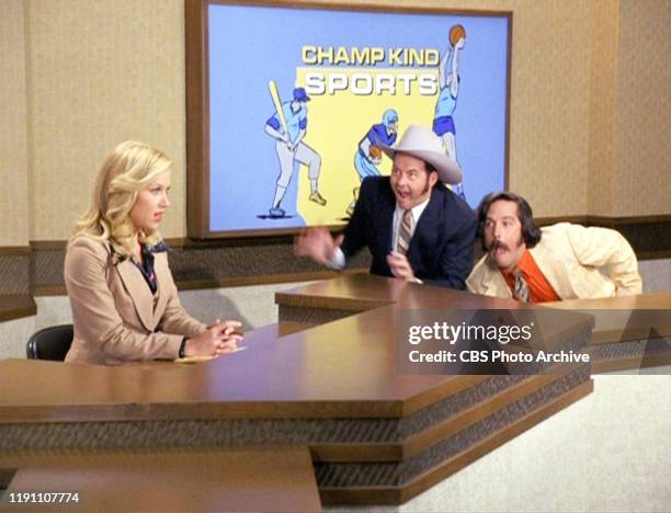 The movie "Anchorman: The Legend of Ron Burgundy", directed by Adam McKay. Seen here from left, Christina Applegate as Veronica Corningstone,...