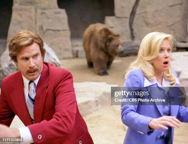 The movie "Anchorman: The Legend of Ron Burgundy", directed by Adam McKay. Seen here from left, Will Ferrell as Ron Burgundy and Christina Applegate...