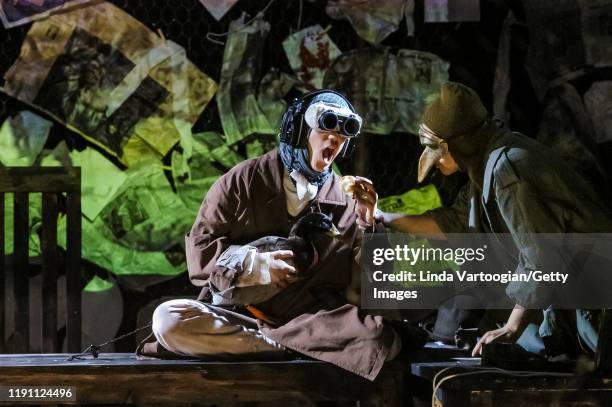 Iranian actresses Setareh Pesyani and her mother, Fatemeh Naghavi perform, with a live duck, in the US debut of the Theatre Bazi/Lincoln Center...
