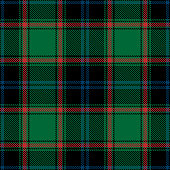 Tartan plaid seamless pattern green red black line fabric texture green background, Scottish cage, New year Christmas Decoration ,Vector illustration