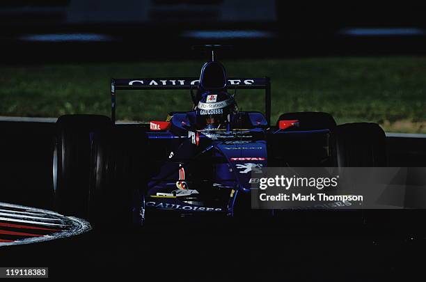 Nick Heidfeld drives the Gauloises Prost Peugeot Prost AP03 Peugeot 3.0 V10 during the Italian Grand Prix on 10th September 2000 at the Autodromo...