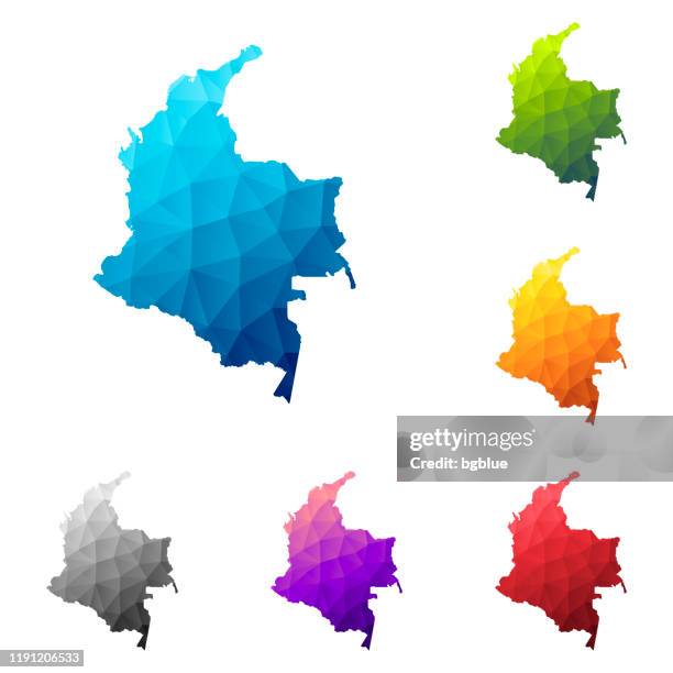 colombia map in low poly style - colorful polygonal geometric design - bogota stock illustrations