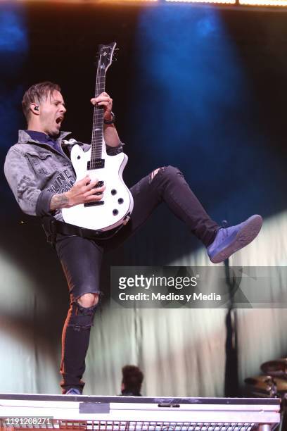 Jerry Horton of Papa Roach performs on stage as part of the Festival Knotfest Meets Force Fest at Deportivo Oceania on November 30, 2019 in Mexico...