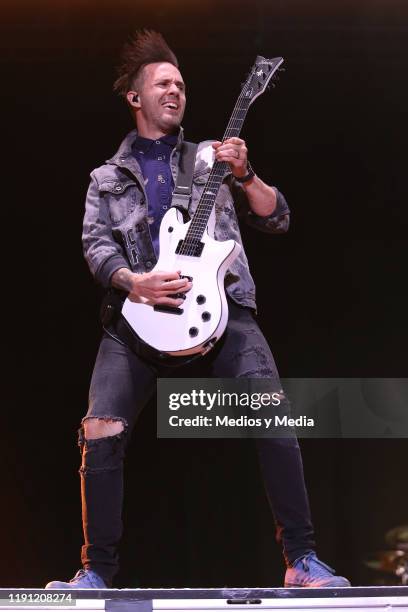 Jerry Horton of Papa Roach performs on stage as part of the Festival Knotfest Meets Force Fest at Deportivo Oceania on November 30, 2019 in Mexico...