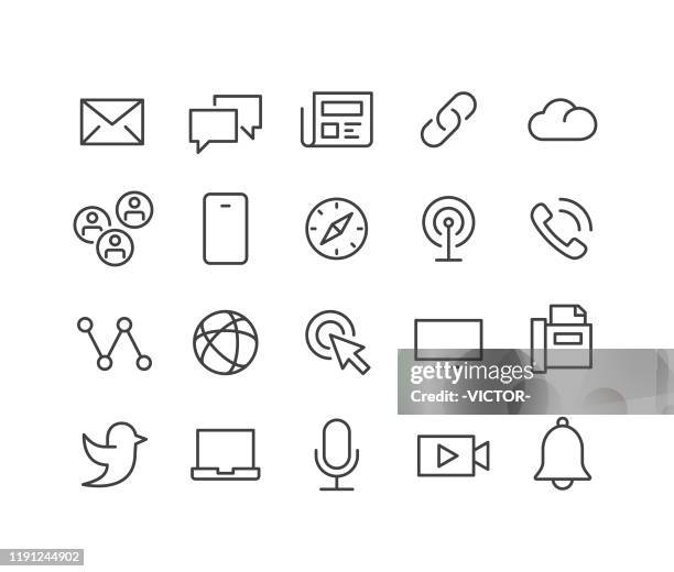 internet icons - classic line series - black envelope stock illustrations
