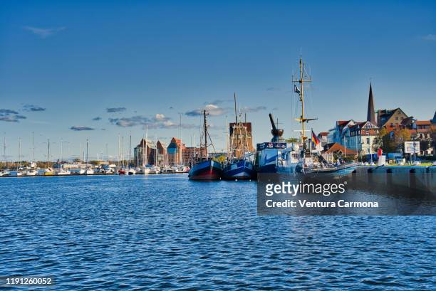 rostock city harbor, germany - rostock stock pictures, royalty-free photos & images