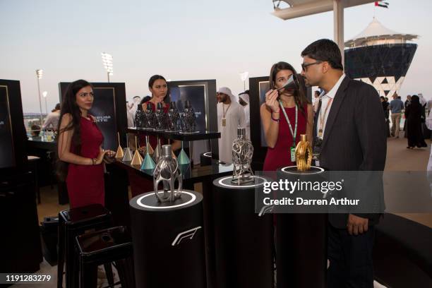 General atmosphere at the launch of the F1 fragrance at the Formula 1 Etihad Airways Grand Prix, Yas Marina Circuit on December 1, 2019 in Abu Dhabi,...