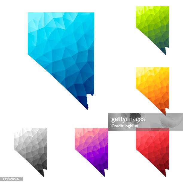 nevada map in low poly style - colorful polygonal geometric design - carson city stock illustrations