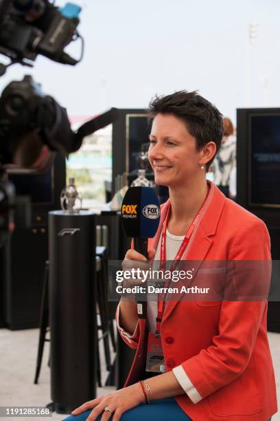 Director of marketing and communications Ellie Norman at the launch of the F1 fragrance at the Formula 1 Etihad Airways Grand Prix, Yas Marina...