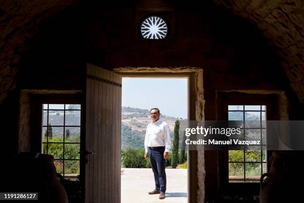 Businessman and former CEO of car-makers Nissan and Renault, Carlos Ghosn is photographed for El Pais during a visit to Ixsir winery to whom he is a...