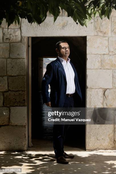 Businessman and former CEO of car-makers Nissan and Renault, Carlos Ghosn is photographed for El Pais during a visit to Ixsir winery to whom he is a...