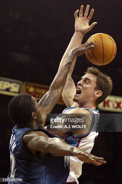 This file photo shows Memphis Grizzlies' Pau Gasol of Spain being fouled by Minnesota Timberwolves' Joe Smith in the third quarter 06 December at The...