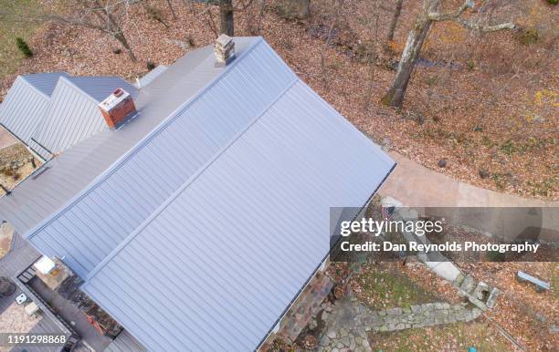 metal roof - roof replacement stock pictures, royalty-free photos & images