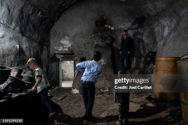 yazidi temple complex in lalish, kurdistan,  northern iraq - yazidis stock pictures, royalty-free photos & images