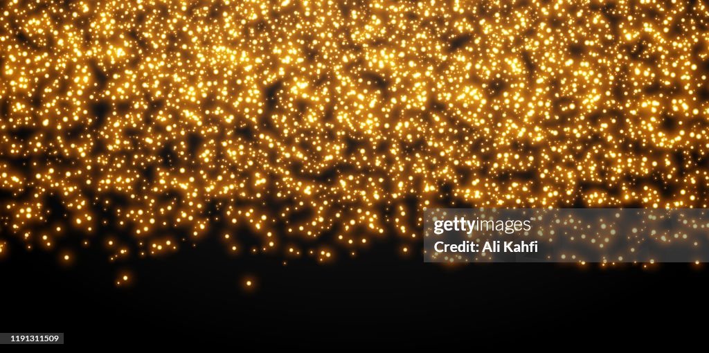 Gold stars dots scatter texture confetti background