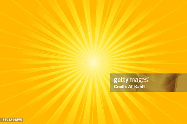 bright orange and yellow rays vector background - sunbeam stock illustrations