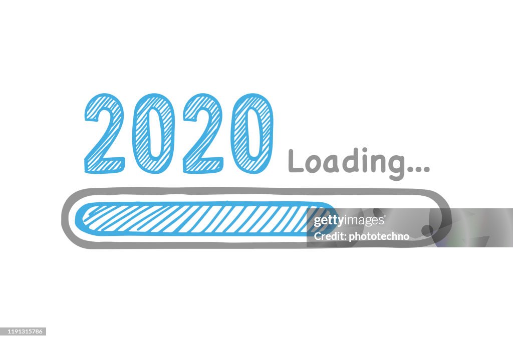 2020 Loading Screen Loading New Year 2020 On White Background High-Res Vector Graphic ...