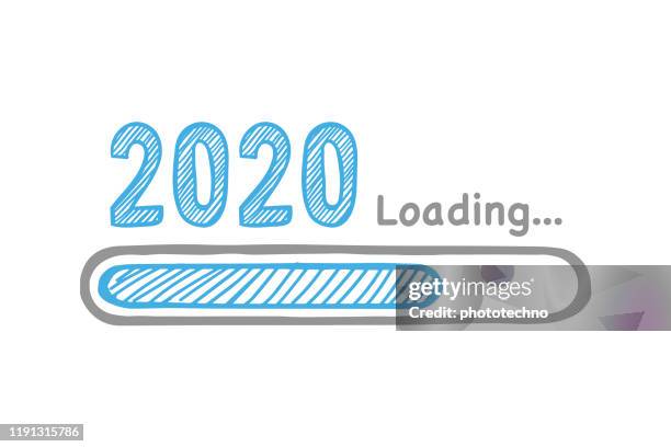 loading new year 2020 on white background - life decisions stock illustrations