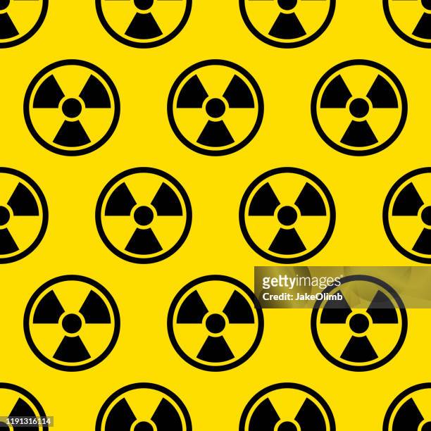 illustrazioni stock, clip art, cartoni animati e icone di tendenza di modello di radiazione - segnale di pericolo di radiazioni