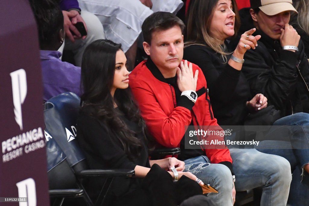 Celebrities At The Los Angeles Lakers Game