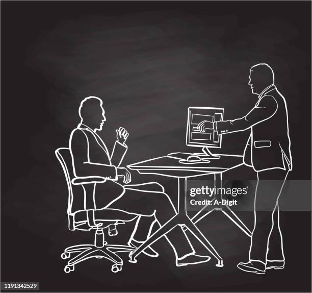 office camaraderie chalkboard - arrogant stock illustrations