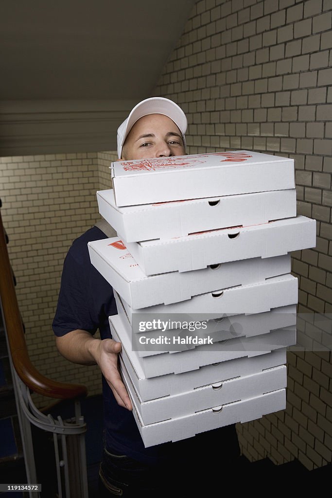 A pizza delivery man, portrait