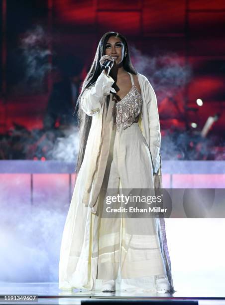 Queen Naija performs during the 2019 Soul Train Awards presented by BET at the Orleans Arena on November 17, 2019 in Las Vegas, Nevada.