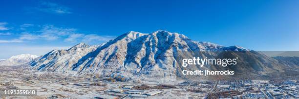 aerial photo of buckley mountain - springville utah stock pictures, royalty-free photos & images