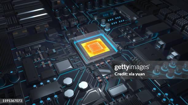 cpu with circuit board - quantum physics stock pictures, royalty-free photos & images