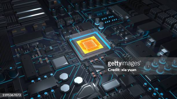 cpu with circuit board - quantum physics 個照片及圖片檔
