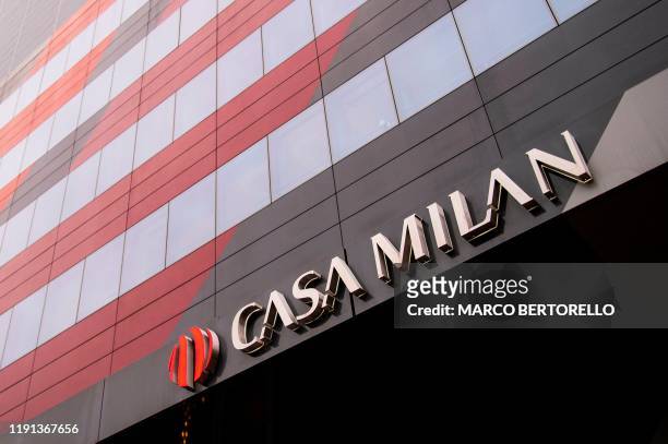 The picture shows the AC Milan's club headquarters Casa Milan in the northern Italian city of Milan on January 3, 2020.