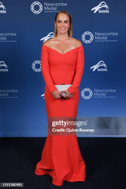 Jelena Dokic arrives for the 2019 Newcombe Medal at Crown Palladium on December 02, 2019 in Melbourne, Australia.