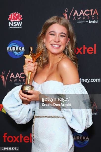 Asha Boswarva attends the 2019 AACTA Awards Presented by Foxtel | Industry Luncheon at The Star on December 02, 2019 in Sydney, Australia.