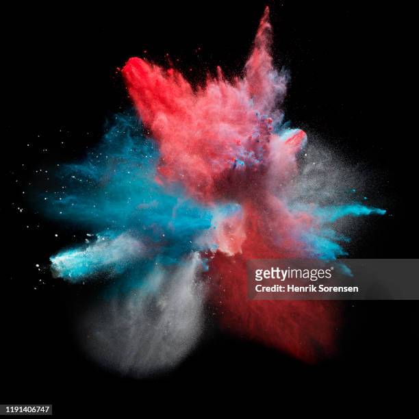 powder explosion - colore descrittivo foto e immagini stock