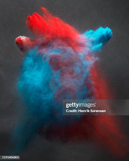 powder explosion - colours merging stock pictures, royalty-free photos & images