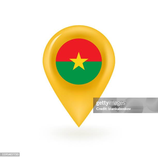 illustrations, cliparts, dessins animés et icônes de épingle de carte de drapeau du burkina faso - burkina faso