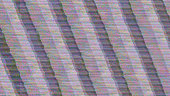 GLITCH - TV screen full of scanlines, noise and diagonal interference